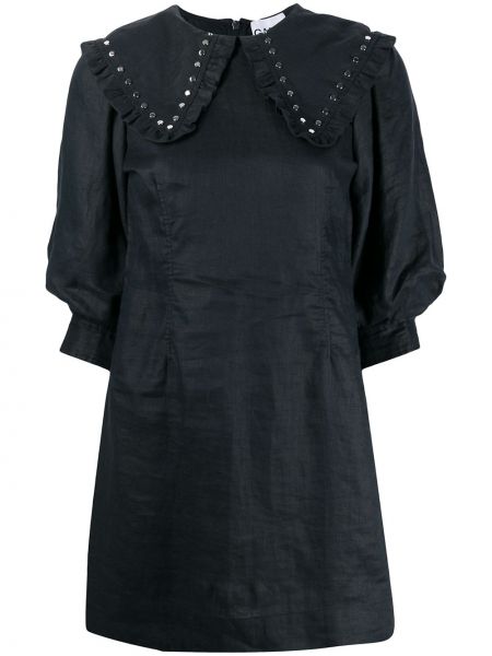 Mini vestido oversized Ganni negro