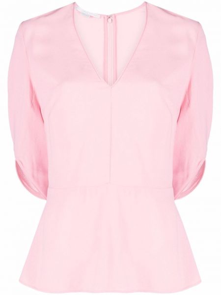 Blusa con escote v péplum Stella Mccartney rosa