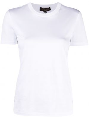 Μπλούζα με στενή εφαρμογή με στρογγυλή λαιμόκοψη Loro Piana λευκό