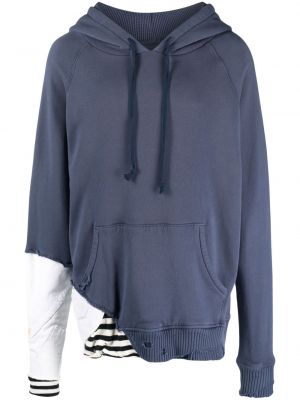 Hoodie med sliten Greg Lauren blå