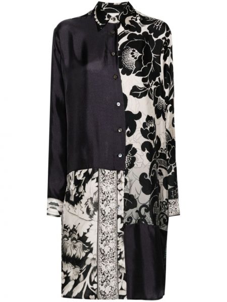 Svilena obleka s cvetličnim vzorcem Pierre-louis Mascia