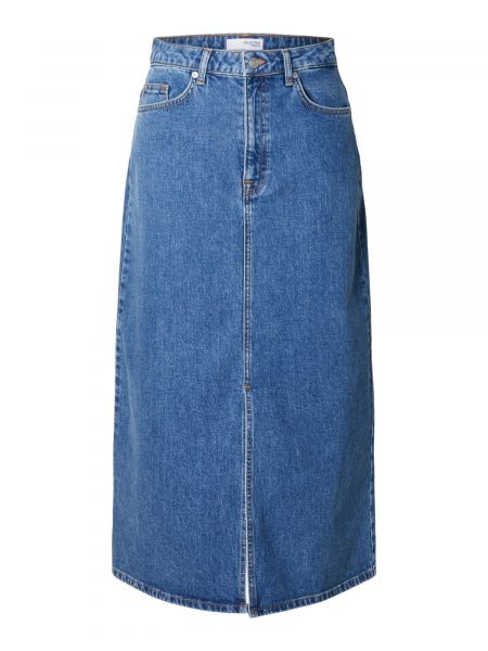 Džínsová sukňa Selected Femme modrá