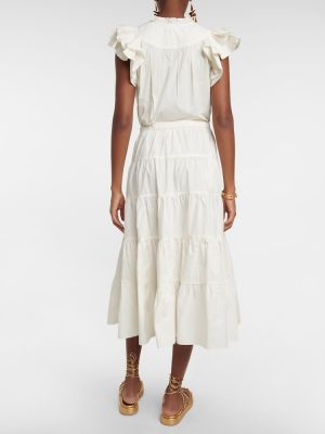 Bavlněné dlouhá sukně Ulla Johnson bílé