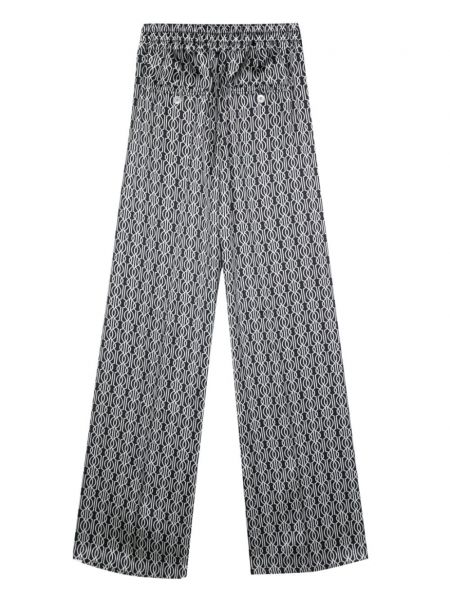 Hedvábné rovné kalhoty s potiskem s abstraktním vzorem Kiton