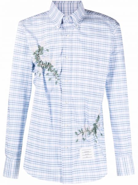 Pledinė marškiniai su aplikacija Thom Browne mėlyna