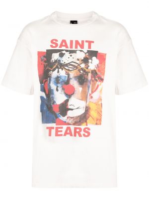 Bombažna majica s potiskom Saint Mxxxxxx bela