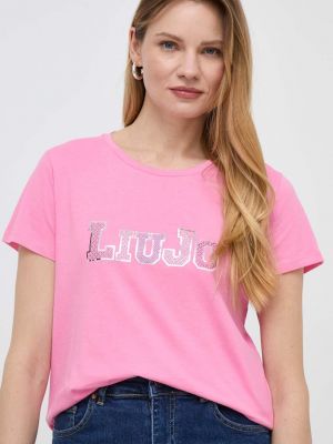 Koszulka bawełniana Liu Jo różowa