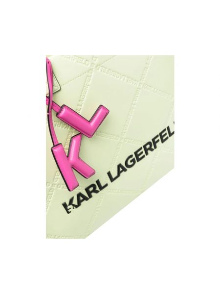 Bolso shopper con estampado Karl Lagerfeld verde