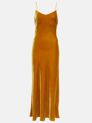 Maksi suknelė velvetinis Asceno auksinė