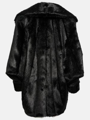 Krzneni kaput s životinjskim uzorkom Saint Laurent crna