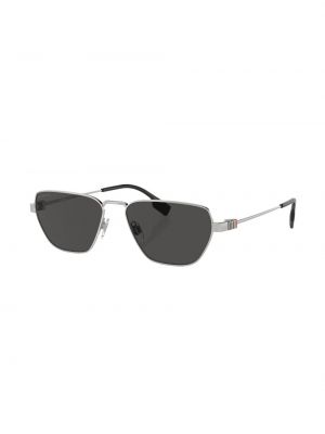 Kostkované sluneční brýle Burberry Eyewear stříbrné