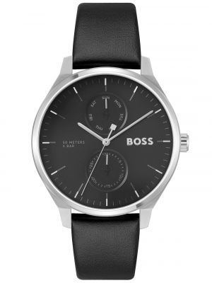 Кожаные часы Boss черные