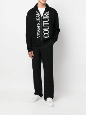 Kardigāns ar izšuvumiem Versace Jeans Couture melns