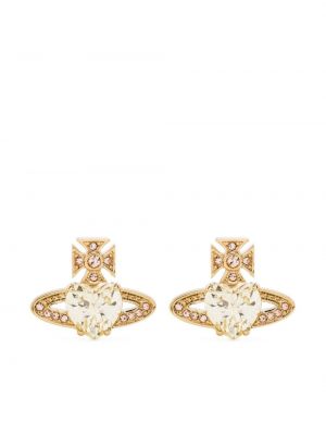 Szív mintás kristály fülbevaló Vivienne Westwood aranyszínű