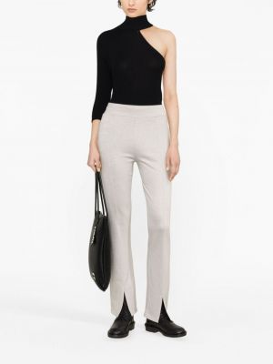 Rovné kalhoty Karl Lagerfeld šedé