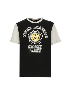 Koszulka z nadrukiem w tygrysie prążki Kenzo czarna