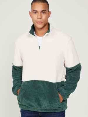 Fliso džemperis su kišenėmis Ac&co / Altınyıldız Classics žalia