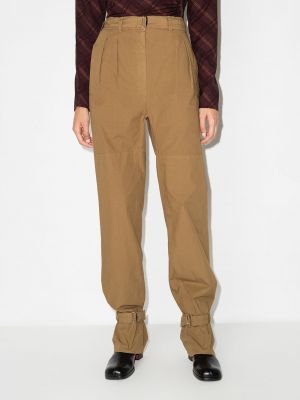 Pantalones con hebilla Lemaire marrón