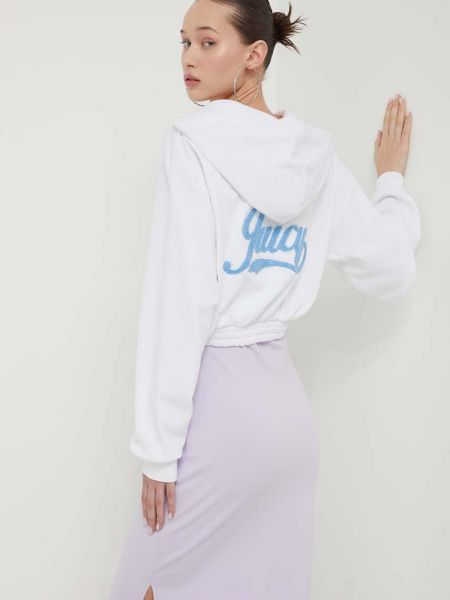 Светр з капюшоном з аплікацією Juicy Couture білий