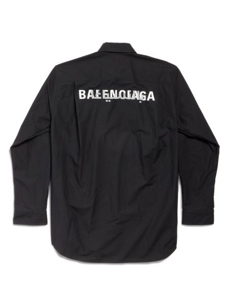 Košile s potiskem Balenciaga černá