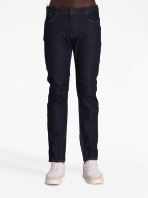 Slim fit skinny džíny s výšivkou Emporio Armani modré