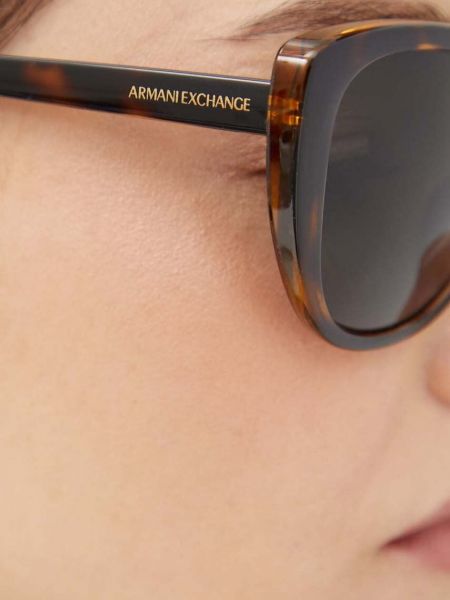 Okulary przeciwsłoneczne Armani Exchange brązowe
