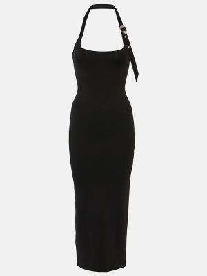 Sukienka midi z dżerseju The Attico czarna