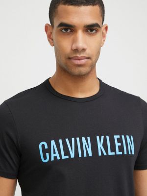 Calvin Klein Underwear pamut társalgó póló , nyomott mintás - Fekete
