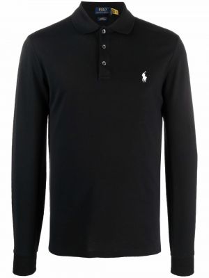 Kokvilnas t-krekls ar izšuvumiem Polo Ralph Lauren melns