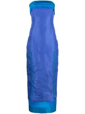 Μάξι φόρεμα με φερμουάρ Christopher John Rogers μπλε