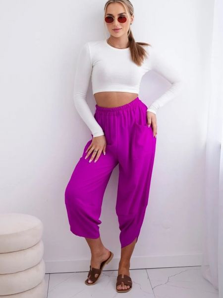 Relaxed fit hlače z žepi Kesi vijolična