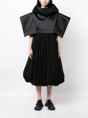 Midi šaty relaxed fit Comme Des Garçons černé