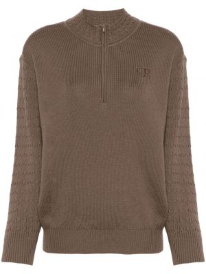 Sweter wełniany Christian Dior Pre-owned brązowy