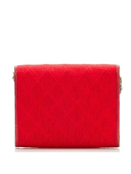 Bolso cruzado de algodón retro Chanel Vintage rojo
