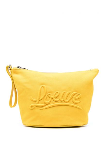 Καλλυντική τσάντα με κέντημα Loewe κίτρινο