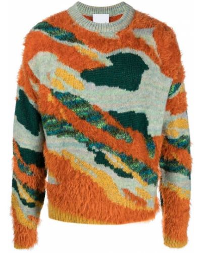 Sweter w kamuflażu Koché zielony