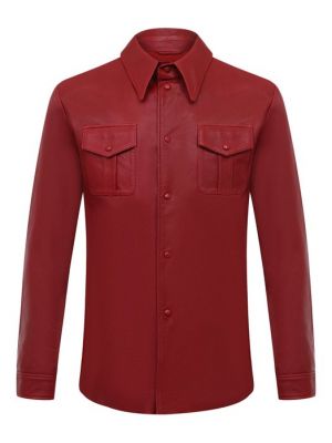 Кожаная рубашка Gucci красная