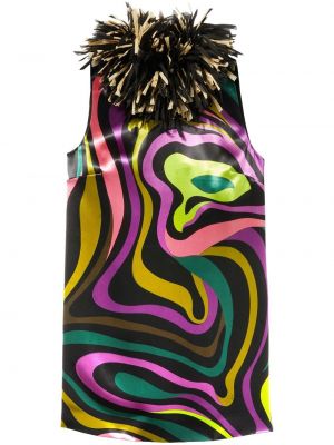 Коктейлна рокля с пера с принт с абстрактен десен Pucci
