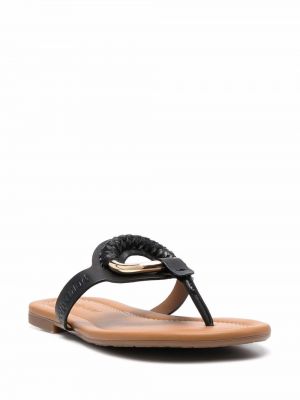Leder sandale mit schnalle See By Chloé schwarz