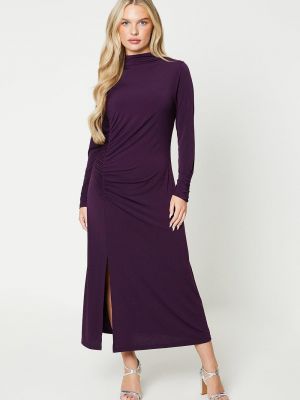 Миниатюрное платье-миди со сборками Dorothy Perkins фиолетовое
