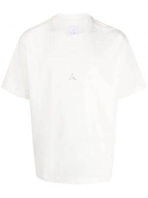 Raštuotas medvilninis marškinėliai Roa balta