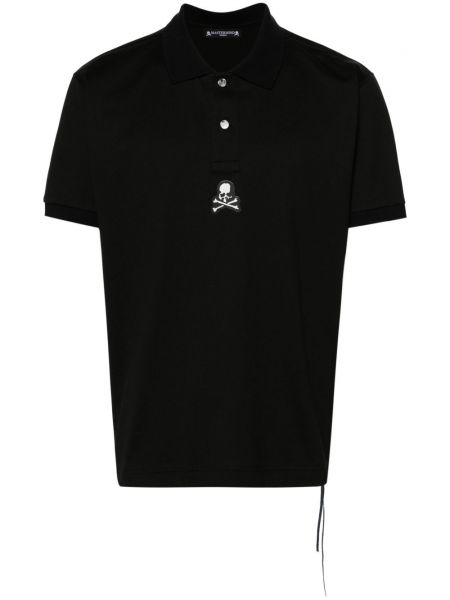 Kokvilnas polo krekls Mastermind Japan melns