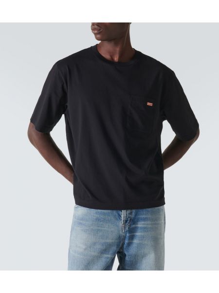 Džersis medvilninis marškinėliai Acne Studios juoda