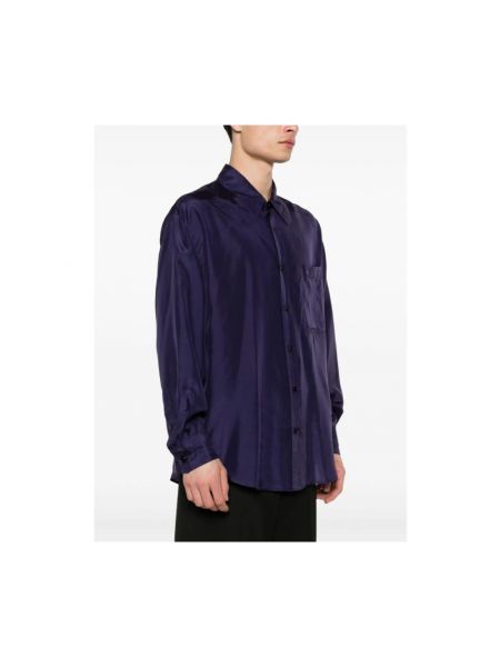 Camisa de seda plisada Lemaire violeta