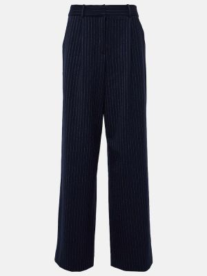 Pantalon taille haute à rayures Veronica Beard bleu