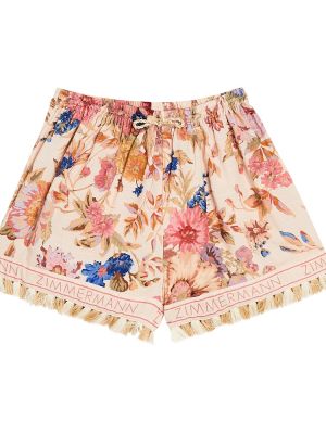 Shorts i bomull med mönster i blommigt för tjejer Zimmermann Kids