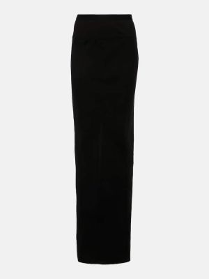 Hodvábna dlhá sukňa Rick Owens čierna