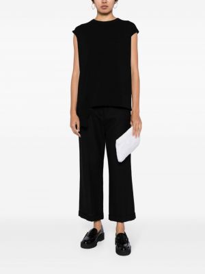 Asymetrické bavlněné tričko Yohji Yamamoto černé
