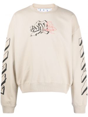 Rund hals trykt sweatshirt Off-white hvit