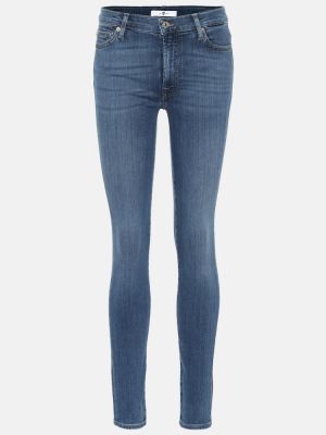 Blugi skinny cu talie înaltă slim fit 7 For All Mankind albastru